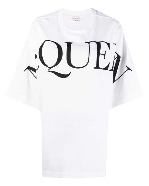Alexander McQueen logo-print oversized cotton T-shirt