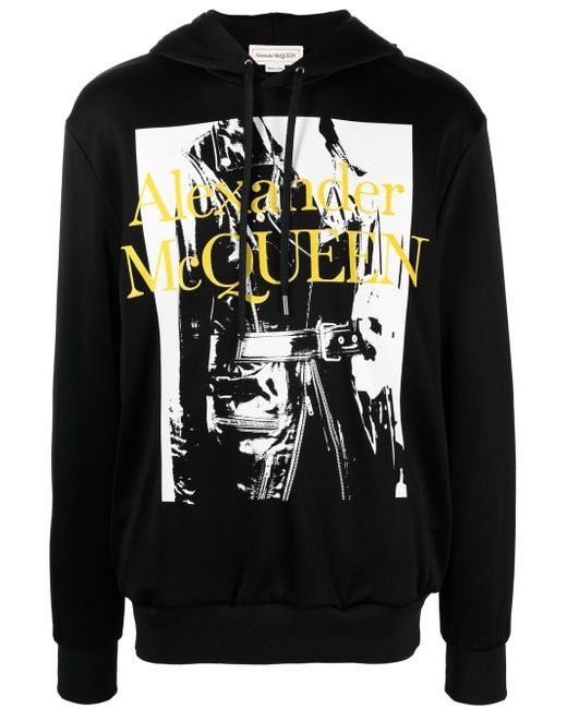 Alexander McQueen logo-print long-sleeved hoodie