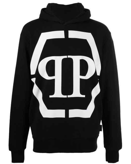 Philipp Plein logo-print long-sleeved hoodie