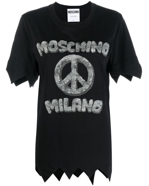 Moschino logo-print detail T-shirt