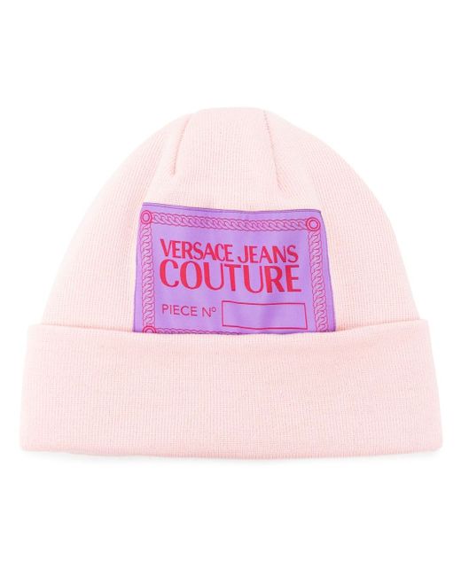Versace Jeans Couture logo-patch detail knit beanie