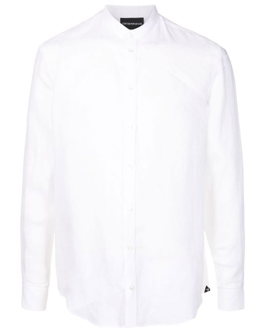 Emporio Armani band-collar button-up shirt