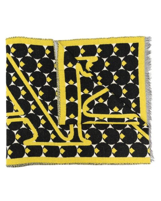 Lanvin spotted logo-intarsia scarf