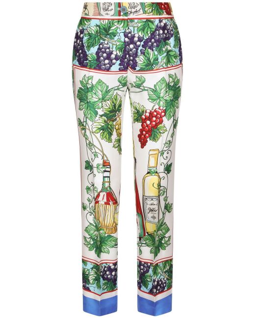 Dolce & Gabbana cropped graphic-print trousers
