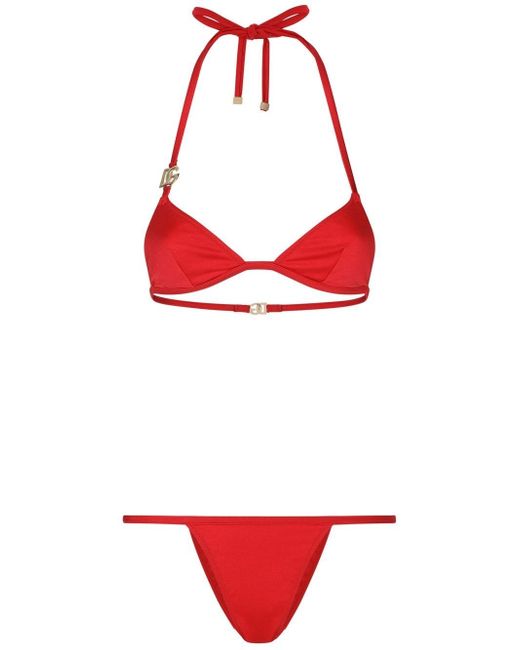 Dolce & Gabbana DG logo triangle bikini
