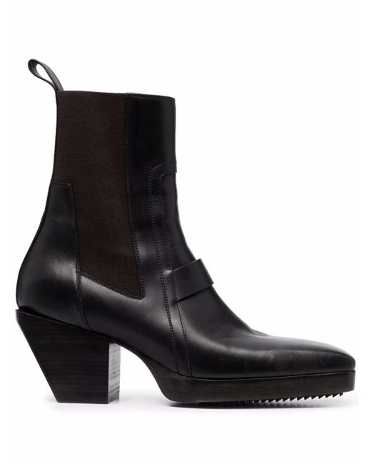 Rick Owens square-toe leather boots
