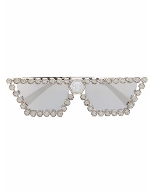 Philipp Plein Eyewear crystal-embellished square-frame sunglasses