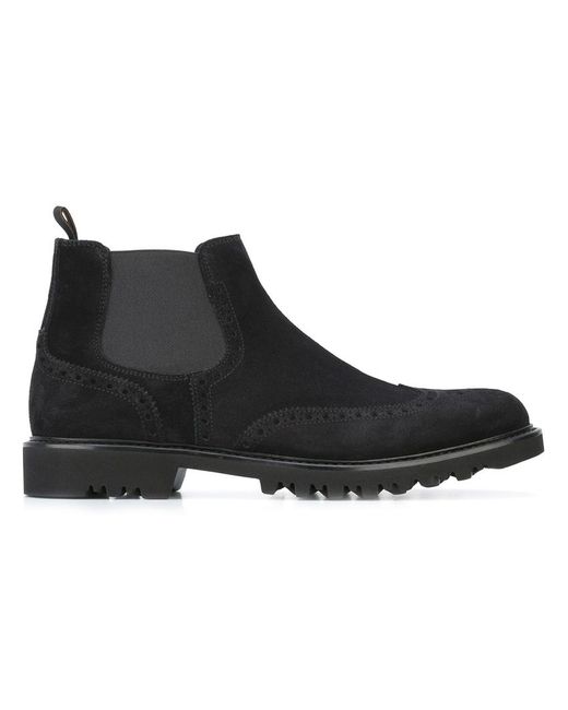 Giorgio Armani brogue detail Chelsea boots 9 Leather/rubber