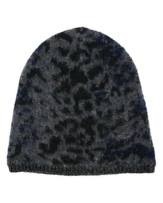 John Varvatos leopard jacquard knit beanie Wool/Cashmere