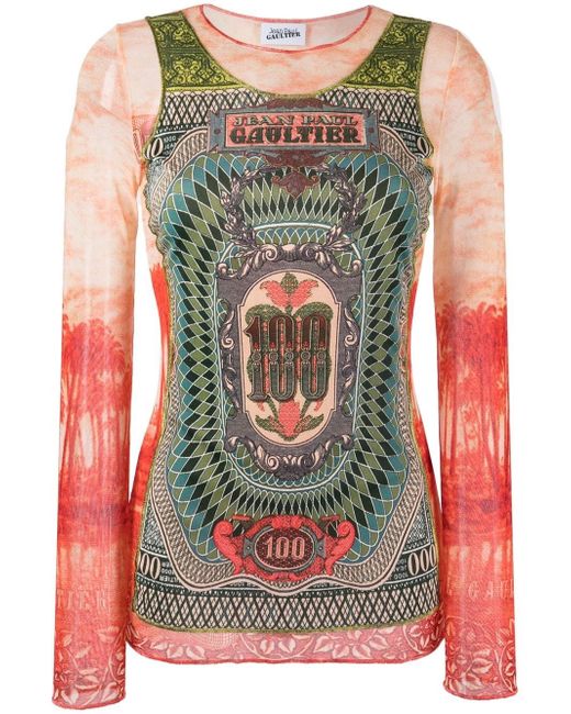 Jean Paul Gaultier graphic-print long-sleeve top