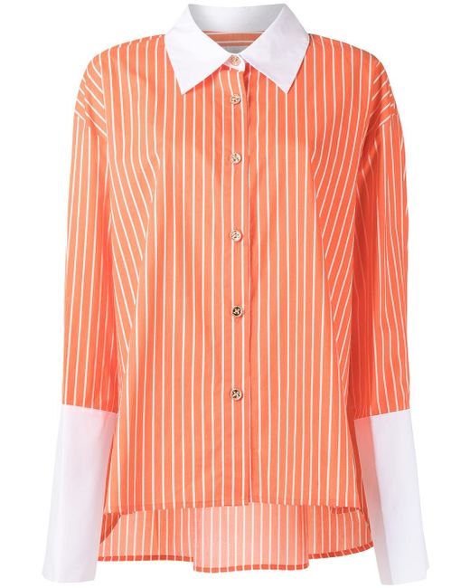 Edward Achour Paris vertical stripe oversize-fit shirt
