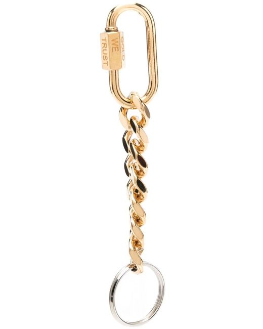 In Gold We Trust Paris curb-chain detail key ring