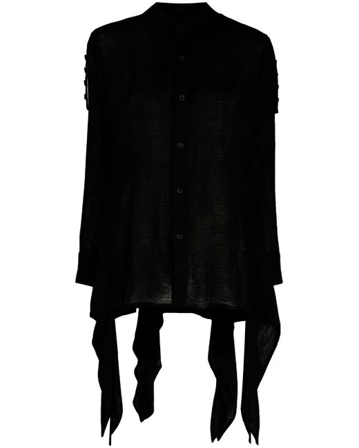Yohji Yamamoto asymmetric-hem long-sleeve shirt