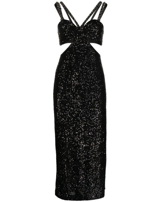 Rebecca Vallance Missing Hours sequinned cut-out midi dress