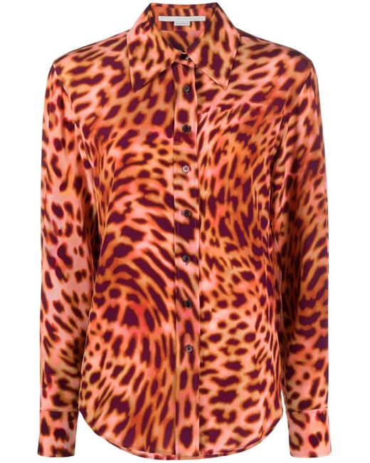 Stella McCartney leopard-print silk shirt