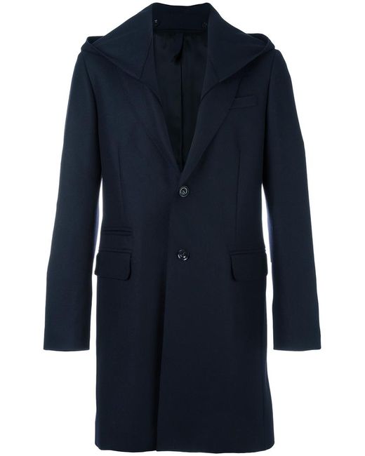 Paolo Pecora buttoned hooded coat 50 Virgin Wool/Polyamide/Viscose