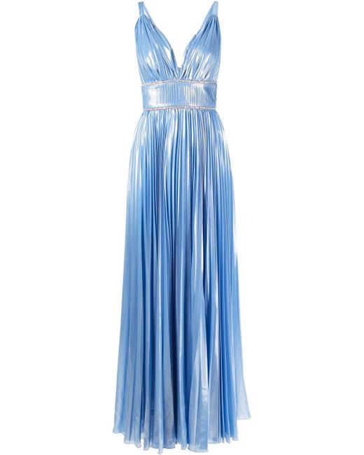 Tassos Mitropoulos pleated V-neck gown