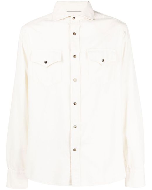 Brunello Cucinelli western-style cotton shirt