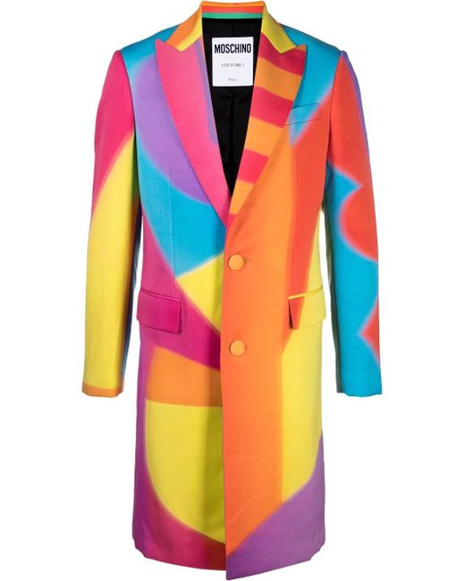 Moschino colour-block single-breasted coat