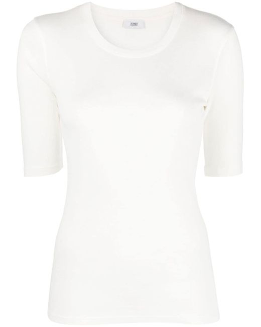 Closed round-neck short-sleeved T-shirt