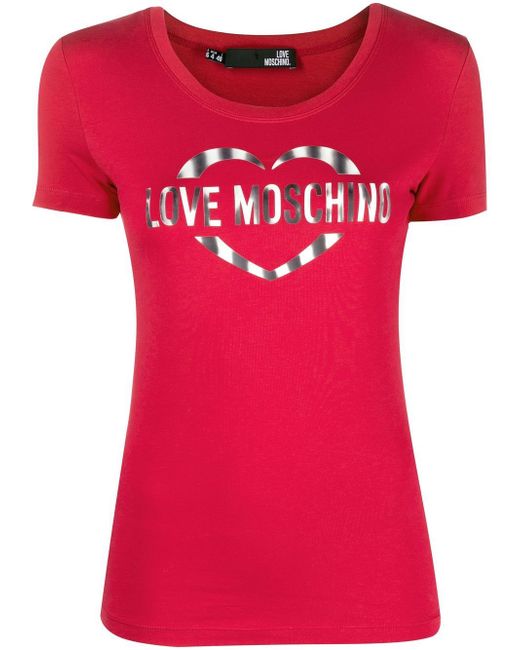 Love Moschino logo-print detail T-shirt