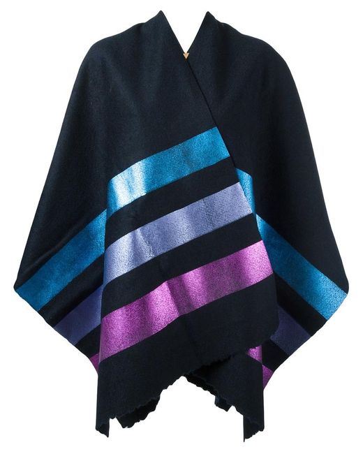 Ermanno Gallamini stripe cape Virgin Wool/Nylon/Cashmere