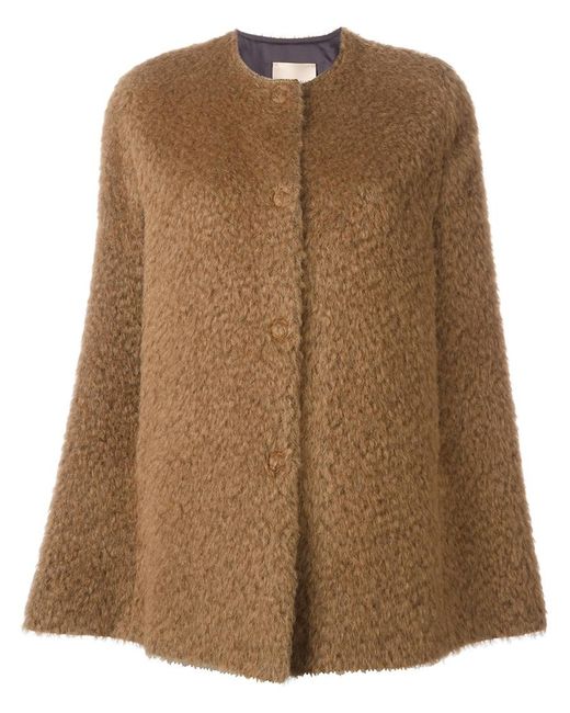 Erika Cavallini fluffy cape 42 Viscose/Mohair/Virgin Wool/Polyamide