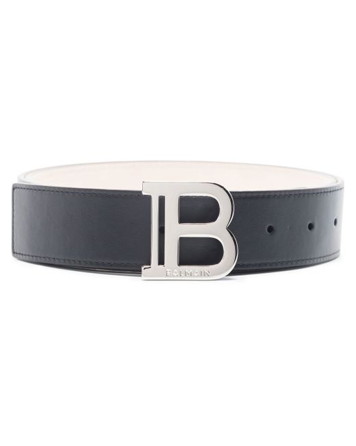 Balmain logo-plaque buckled belt