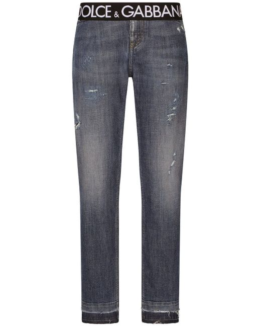 Dolce & Gabbana high-rise slim-fit cropped jeans