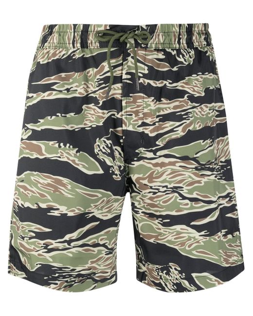 Maharishi camouflage-print swim shorts