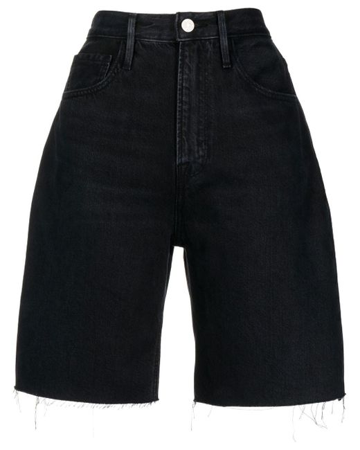 Frame wide-leg denim shorts