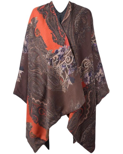 Ermanno Gallamini patterned cape Wool/Silk