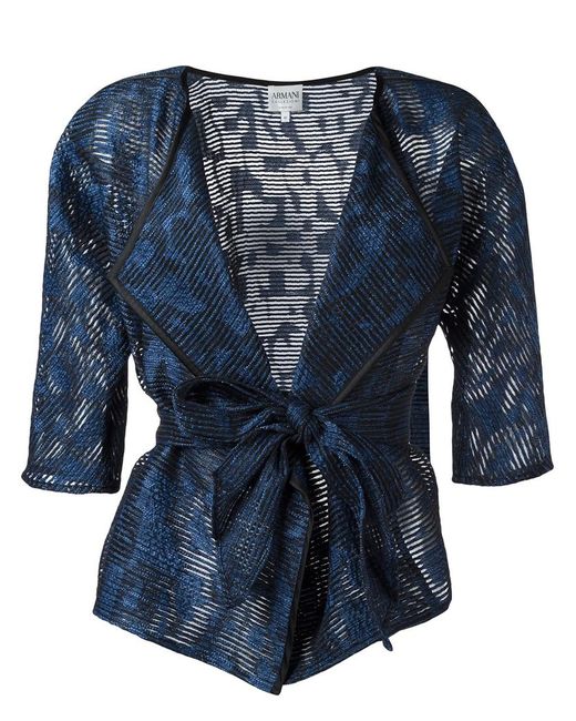 Armani Collezioni sheer belted jacket