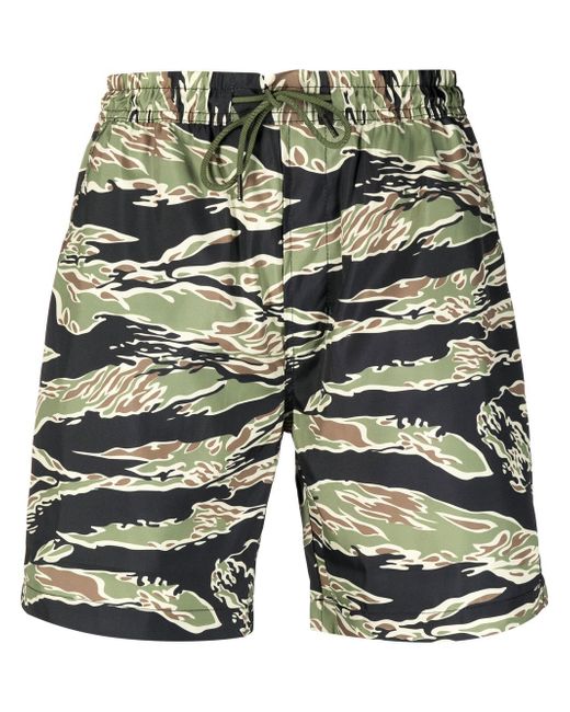 Maharishi camouflage-print swim shorts