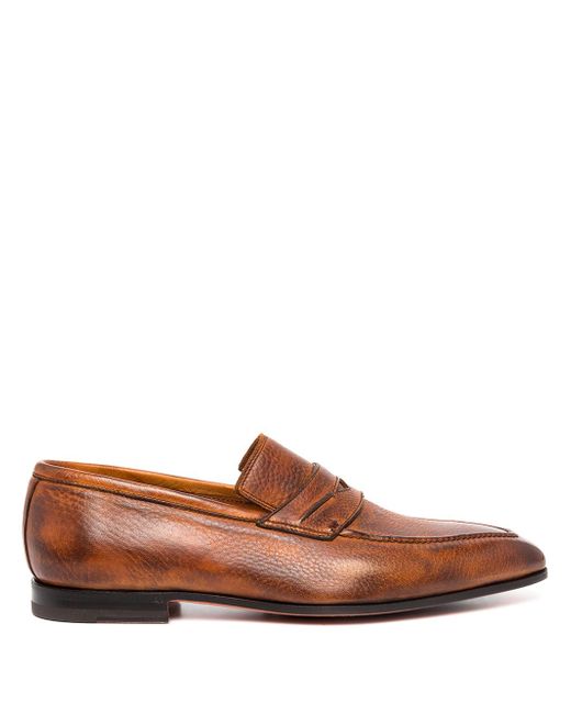 Bontoni principe leather slip-on loafers