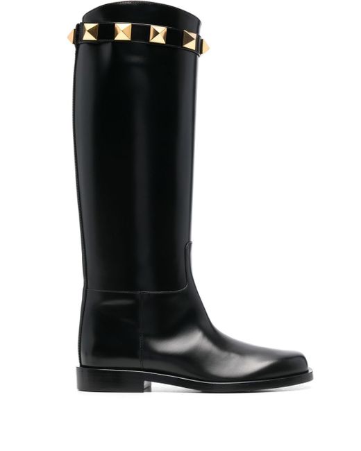 Valentino Garavani 25mm Rockstud embellished knee-high boots