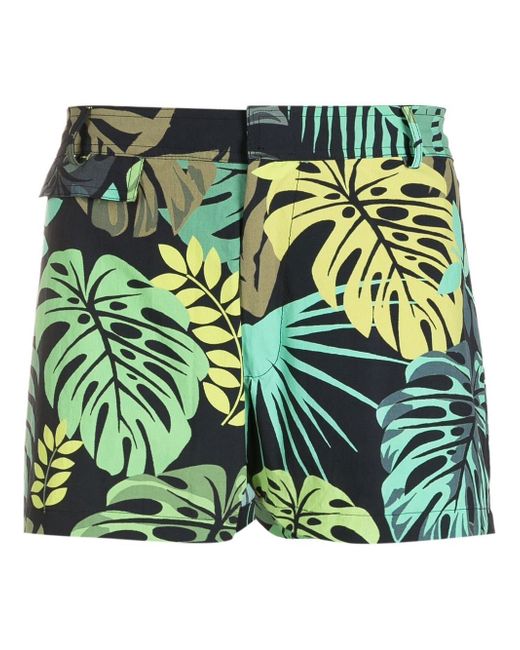 Amir Slama leaf-print swim shorts