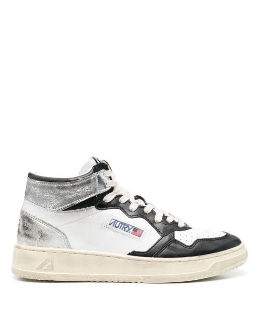 Autry distressed high-top sneakers