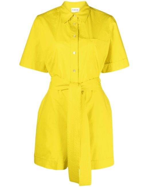 P.A.R.O.S.H. belted cotton playsuit