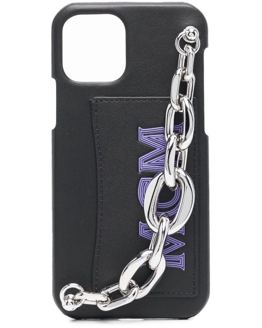 Mcm logo-patch leather iPhone 12 case