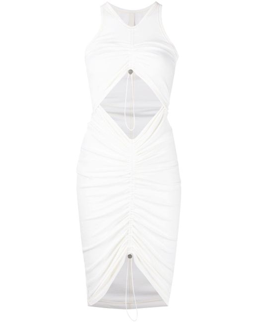 Dion Lee sheer gathered-front sleeveless dress