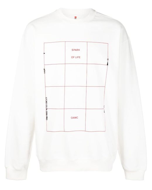 Oamc graphic-print cotton sweatshirt