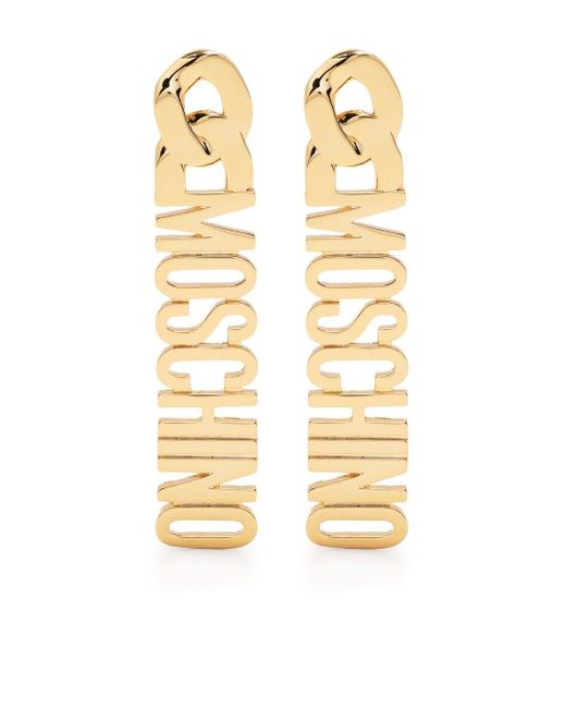 Moschino logo drop earrings