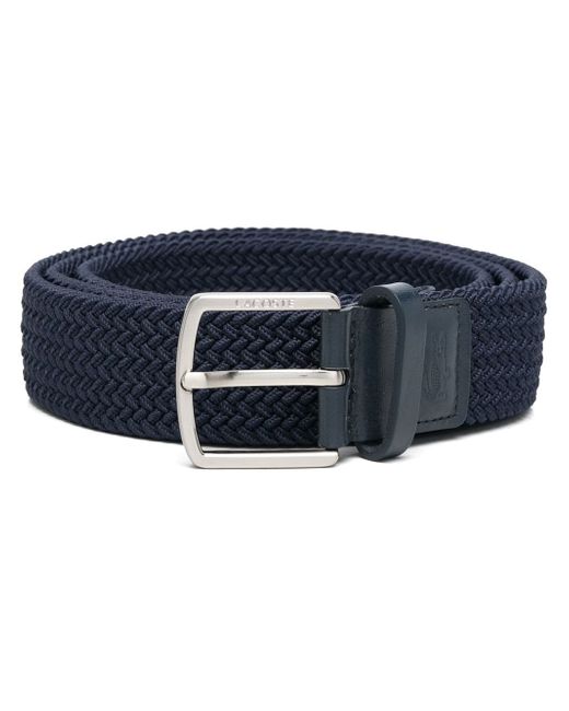 Lacoste embossed-logo braided belt