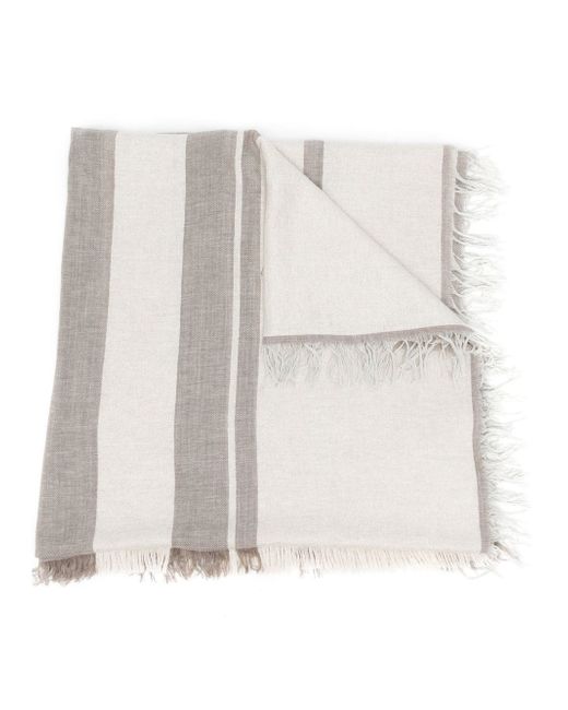 Fabiana Filippi striped frayed-hem scarf