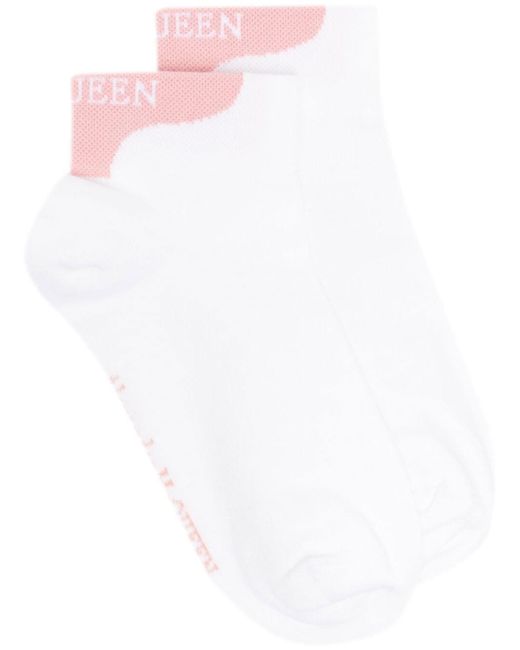 Alexander McQueen logo-print detail socks