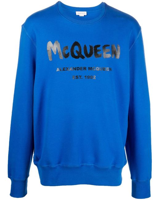 Alexander McQueen logo graffiti-print sweatshirt