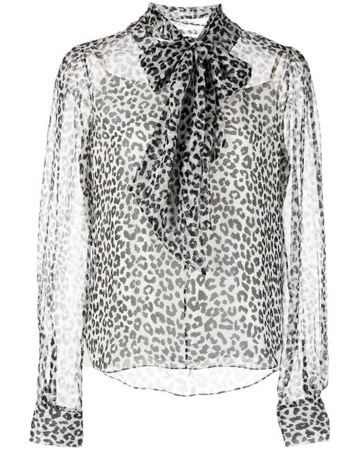 Adam Lippes leopard-print pussybow blouse