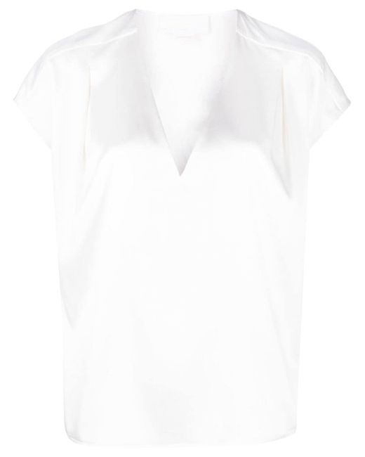 Genny silk cap-sleeve blouse