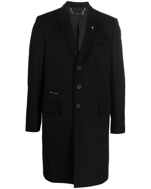 Philipp Plein single-breasted wool-cashmere coat